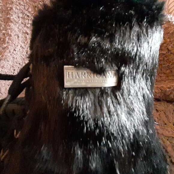 HARRICANA-Vintage Apres-Ski Ecoluxe Recycled Beaver/Muskrat Boots-Sz 6-Excellent - Picture 9 of 9